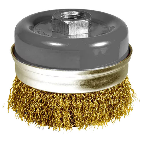 برس کاسه ای افشان طوقه دار کربلایی سایز 7.5 سیم طلایی